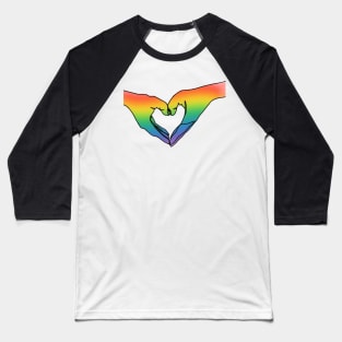 Rainbow Heart Hands Baseball T-Shirt
